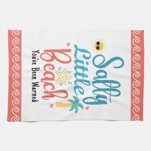 Funny Salty Little Beach Customizable Geschirrtuch (Horizontal)