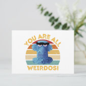Funny Sam Eagle You are All Weirdos Geschenk Dankeskarte (Stehend Vorderseite)