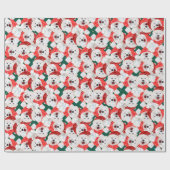 Funny Samoyed Christmas Pattern Geschenkpapier (Flach)