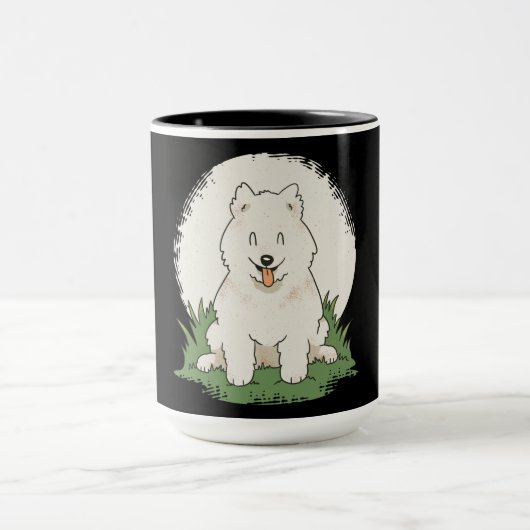 Funny Samoyed Dog Tasse (Zentrum)
