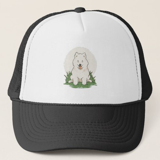 Funny Samoyed Dog Truckerkappe (Vorderseite)