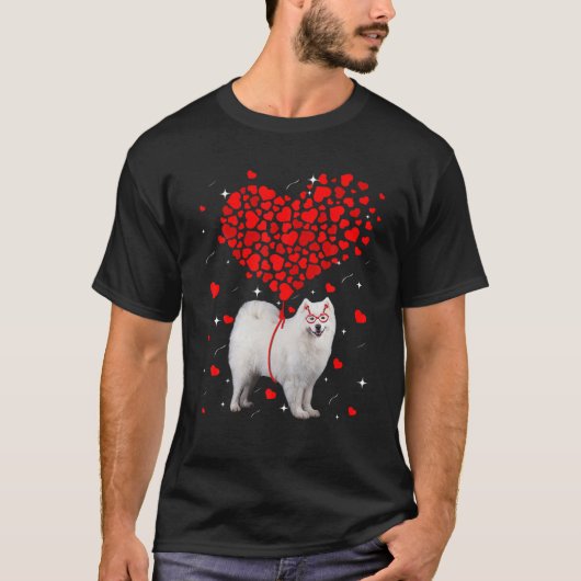 Funny Samoyed Dog Valentine Pet Puppy Dog Lover T-Shirt (Vorderseite)
