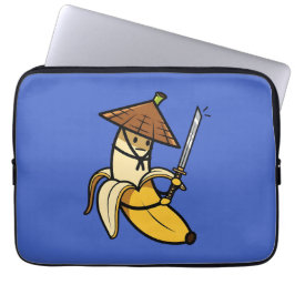 Funny Samurai Banana Ronin Cartoon Illustration Laptopschutzhülle