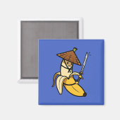 Funny Samurai Banana Ronin Cartoon Illustration Magnet (Vorderseite/Rückseite)