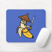 Funny Samurai Banana Ronin Cartoon Illustration Mousepad (Mit Mouse)