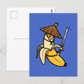 Funny Samurai Banana Ronin Cartoon Illustration Postkarte (Vorne/Hinten)