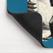 Funny Samurai Bigfoot Japanese Art Graphic Tee Ani Mousepad (Ecke)