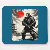 Funny Samurai Bigfoot Japanese Art Graphic Tee Ani Mousepad (Vorne)