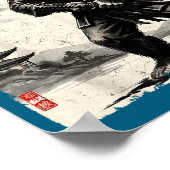 Funny Samurai Bigfoot Japanese Art Graphic Tee Ani Poster (Ecke)