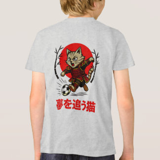 Funny Samurai Cat Soccer - Gift for Anime & Sports Tri-Blend Shirt
