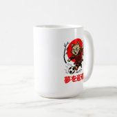 Funny Samurai Cat Soccer - Gift for Coffee & Cat  Kaffeetasse (VorderseiteRechts)