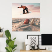 Funny Sand Sea Muschel Snowboard Collage Poster (Heimbüro)