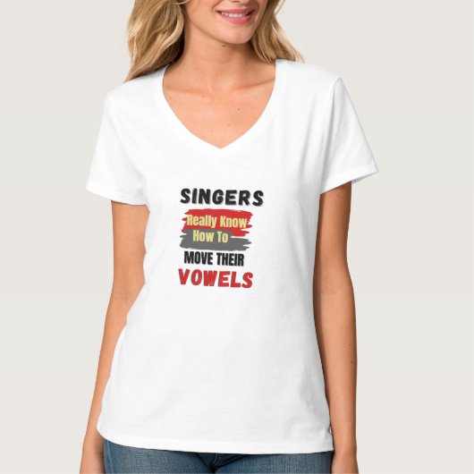 Funny Sänger Vowel Movement T-Shirt (Vorderseite)