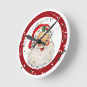 Funny Santa 2 ~ Wall Clock Runde Wanduhr (Winkel)