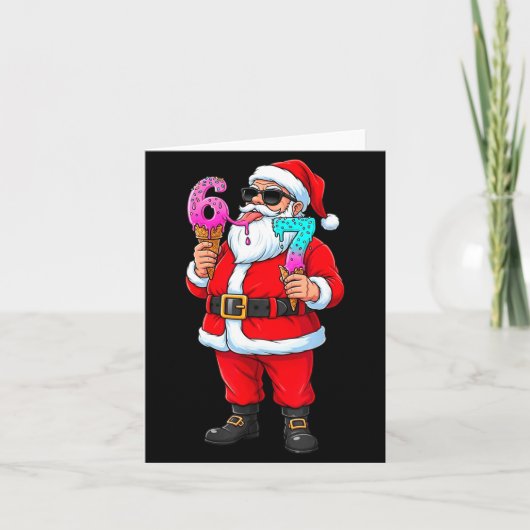 Funny Santa 67 Ice Cream Christmas Drip Xmas Teens Karte (Vorderseite)