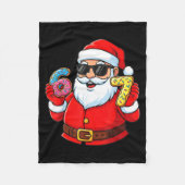 Funny Santa 67 Ice Cream Drip Christmas Xmas Boys Fleecedecke (Vorderseite)