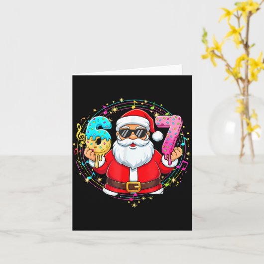 Funny Santa 67 Ice Cream Drip Christmas Xmas Teens Karte (Gelbe Blume)