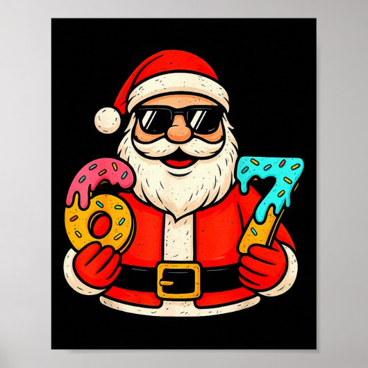 Funny Santa 67 Ice Cream Drip Christmas Xmas Teens Poster (Vorne)