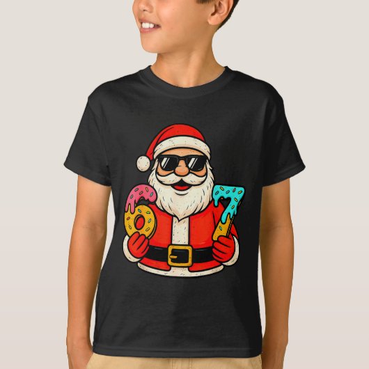 Funny Santa 67 Ice Cream Drip Christmas Xmas Teens T-Shirt (Vorderseite)