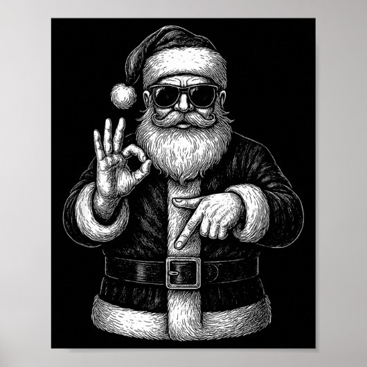 Funny Santa 6 7 Meme Design _ Christmas Math Humor Poster (Vorne)
