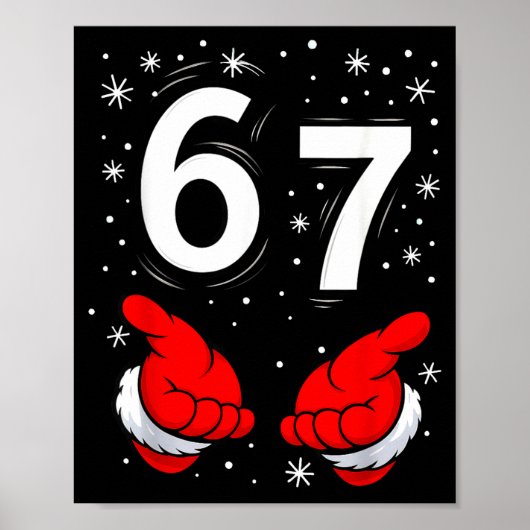 Funny Santa 6 7 Meme Six Seven Christmas 67 Italia Poster (Vorne)
