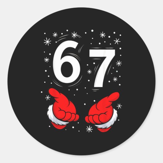 Funny Santa 6 7 Meme Six Seven Christmas 67 Italia Runder Aufkleber (Vorderseite)
