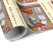 Funny Santa Accident Blassgelbe Wrapper Geschenkpapier (Rolleneckpunkt)