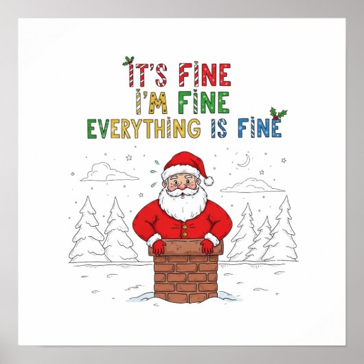 Funny Santa "Alles ist gut" Poster (Vorne)
