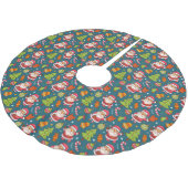 Funny Santa and Rabbits Polyester Weihnachtsbaumdecke (Schrägansicht)