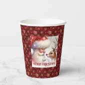 Funny Santa and Red Nose Rudolph Holiday Party Cup Pappbecher (Rückseite)