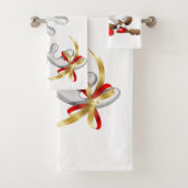 Funny Santa and Reindeer Cartoon Badhandtuch Set (Insitu)