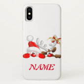Funny Santa and Reindeer Cartoon Case-Mate iPhone Hülle (Rückseite)