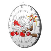 Funny Santa and Reindeer Cartoon Dartscheibe (Vorderseite rechts)