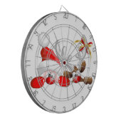 Funny Santa and Reindeer Cartoon Dartscheibe (Vorderseite Links)