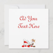 Funny Santa and Reindeer Cartoon Karte (Rückseite)