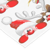 Funny Santa and Reindeer Cartoon         Kurzer Tischläufer (Ecke)
