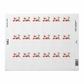 Funny Santa and Reindeer Cartoon Label Adressaufkleber (Vorne)