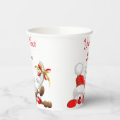 Funny Santa and Reindeer Cartoon Pappbecher (Links)