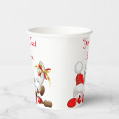 Funny Santa and Reindeer Cartoon Pappbecher (Rechts)