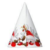 Funny Santa and Reindeer Cartoon Partyhütchen (Rückseite)