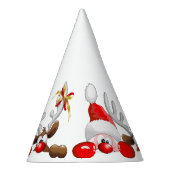 Funny Santa and Reindeer Cartoon Partyhütchen (Rechts)