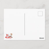 Funny Santa and Reindeer Cartoon Postkarte (Rückseite)