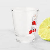 Funny Santa and Reindeer Cartoon Schnapsglas (Links)