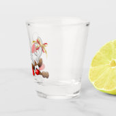 Funny Santa and Reindeer Cartoon Schnapsglas (Rechts)