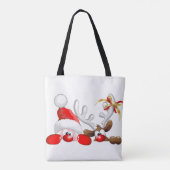 Funny Santa and Reindeer Cartoon Tasche (Rückseite)