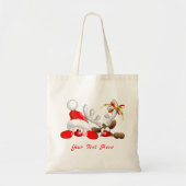 Funny Santa and Reindeer Cartoon Tragetasche (Vorne)