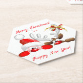 Funny Santa and Reindeer Cartoon Untersetzer (angewinkelt)