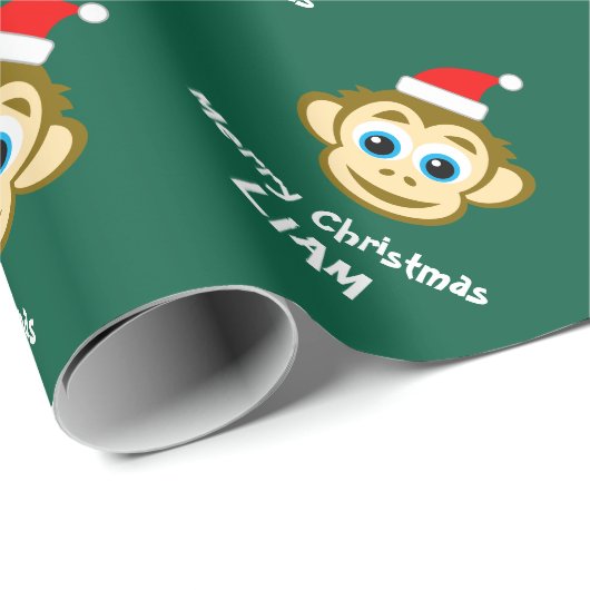 Funny Santa ape Christmas wrapping paper for kids Geschenkpapier (Rolleneckpunkt)