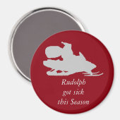 Funny Santa auf dem Schneemobil-Magnet Magnet (Vorderseite/Rückseite)