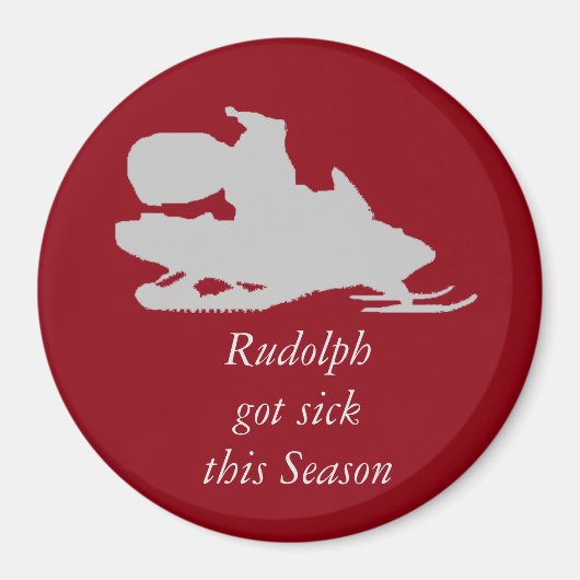 Funny Santa auf dem Schneemobil-Magnet Magnet (Vorne)